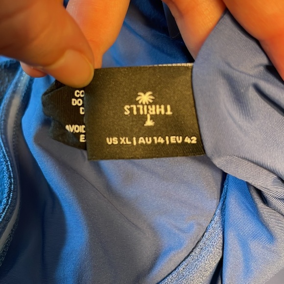 Never worn From Anthropologie thrills brand one piece blue bathing suit - Picture 3 of 4